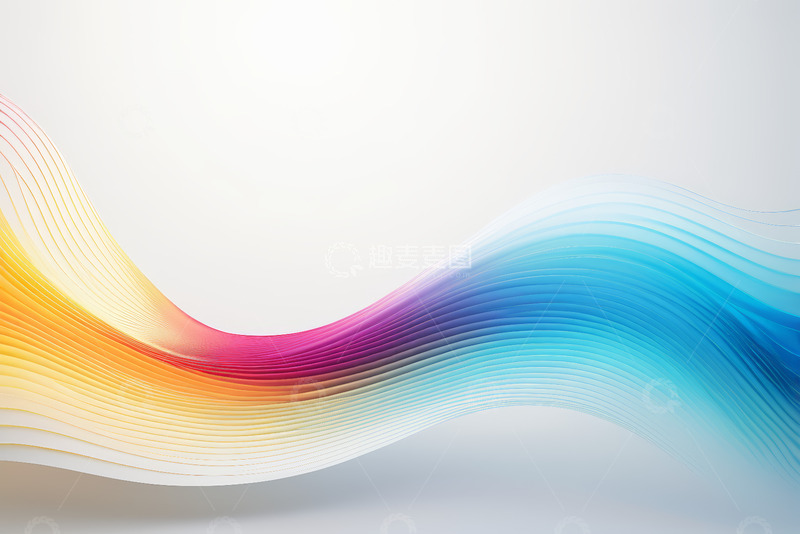 高清大图下载【趣麦麦图】彩色曲线抽象背景图