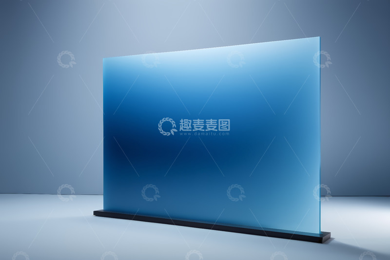 高清大图下载【趣麦麦图】现代蓝色透明展示板