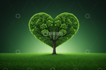心形树冠树木的自然场景