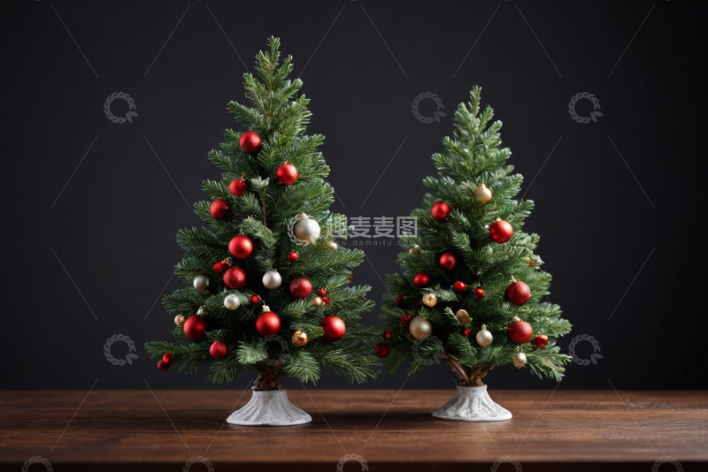 高清大图下载【趣麦麦图】装饰精美的小型圣诞树