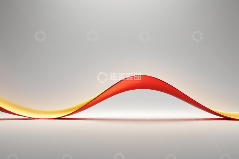 高清大图下载【趣麦麦图】红黄色飘带抽象背景