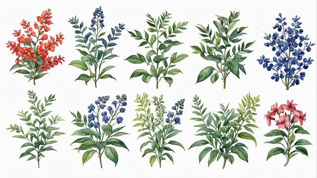 水彩风格植物花卉素材