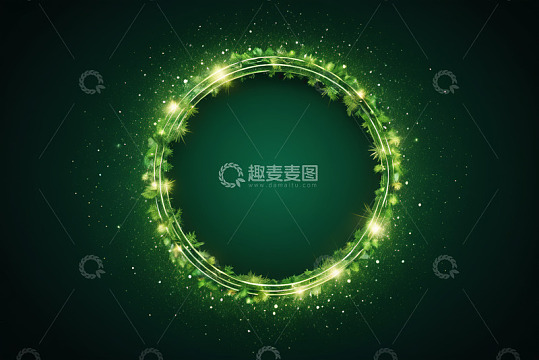 绿色发光环形抽象背景