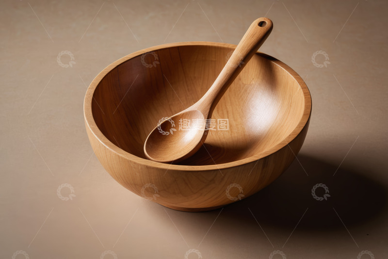 高清大图下载【趣麦麦图】木碗与木勺特写静物素材