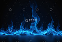 蓝色火焰黑色背景素材