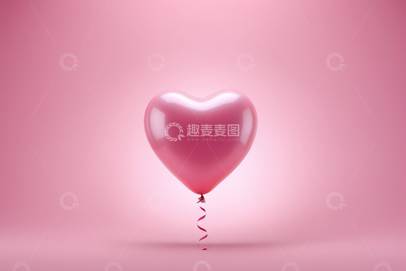 高清大图下载【趣麦麦图】粉色心形气球背景素材
