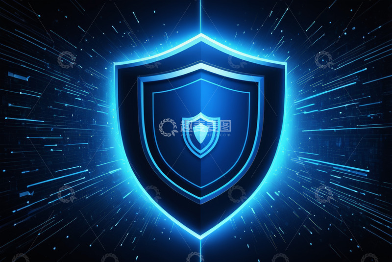 高清大图下载【趣麦麦图】科技感网络安全盾牌背景