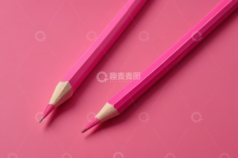 高清大图下载【趣麦麦图】粉色铅笔特写