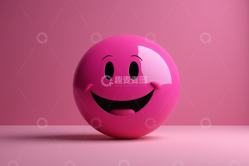 高清大图下载【趣麦麦图】粉色笑脸表情符号三维图像