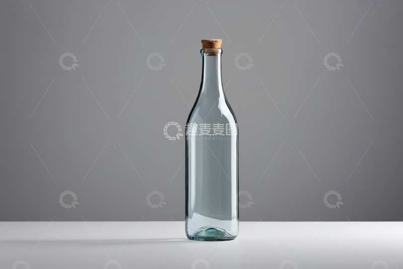 高清大图下载【趣麦麦图】带软木塞的透明玻璃酒瓶