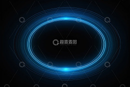 蓝色发光抽象环形图案