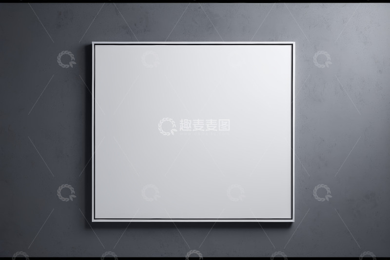 高清大图下载【趣麦麦图】灰色背景白色空白画框素材