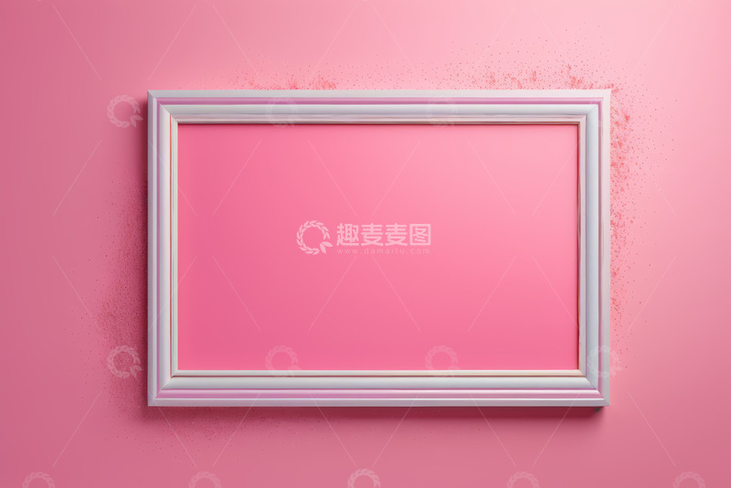 高清大图下载【趣麦麦图】粉色背景上的白色装饰框架