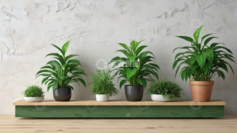高清大图下载【趣麦麦图】室内绿植盆栽陈列展示