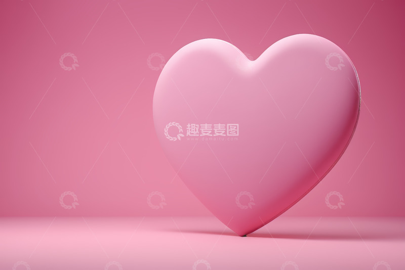 高清大图下载【趣麦麦图】粉色心形立体图案素材