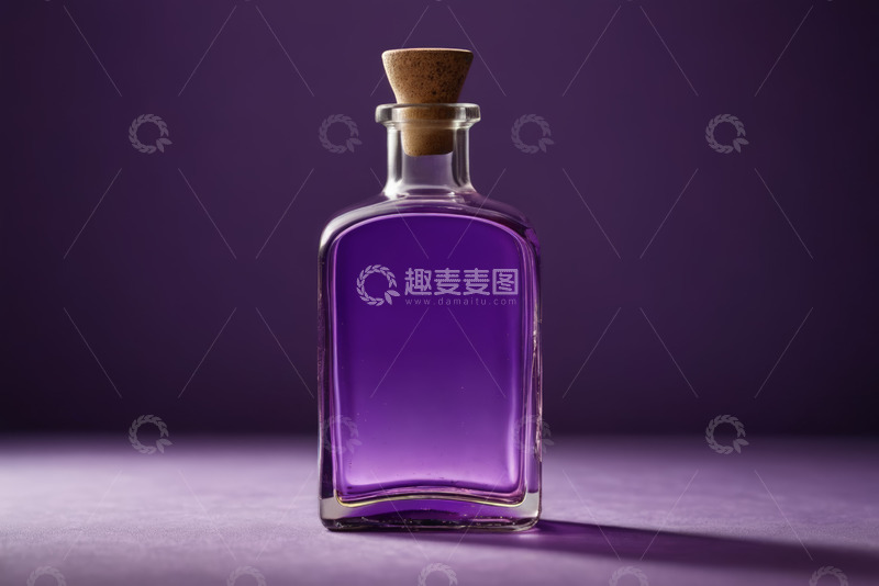 高清大图下载【趣麦麦图】紫色液体玻璃瓶装素材