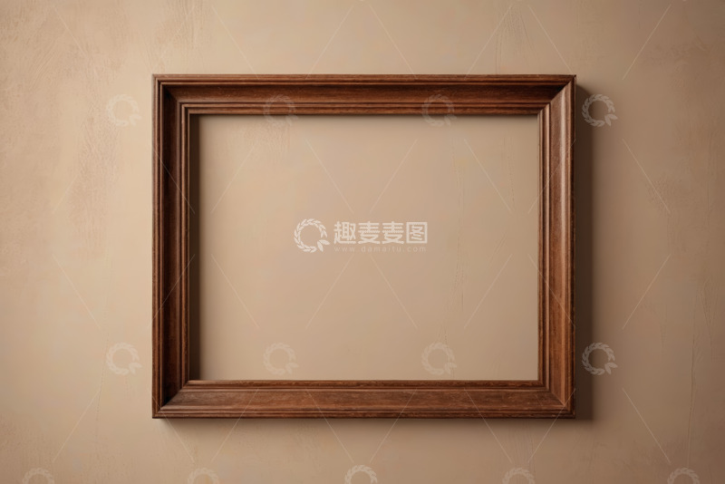 高清大图下载【趣麦麦图】墙上挂着的木质装饰框架