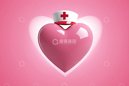 戴护士帽的心形图案素材
