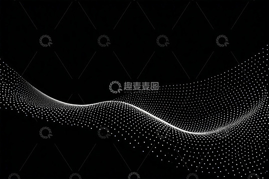 黑色背景抽象粒子波浪图案