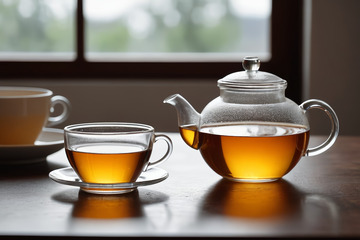 玻璃茶具与杯中茶饮