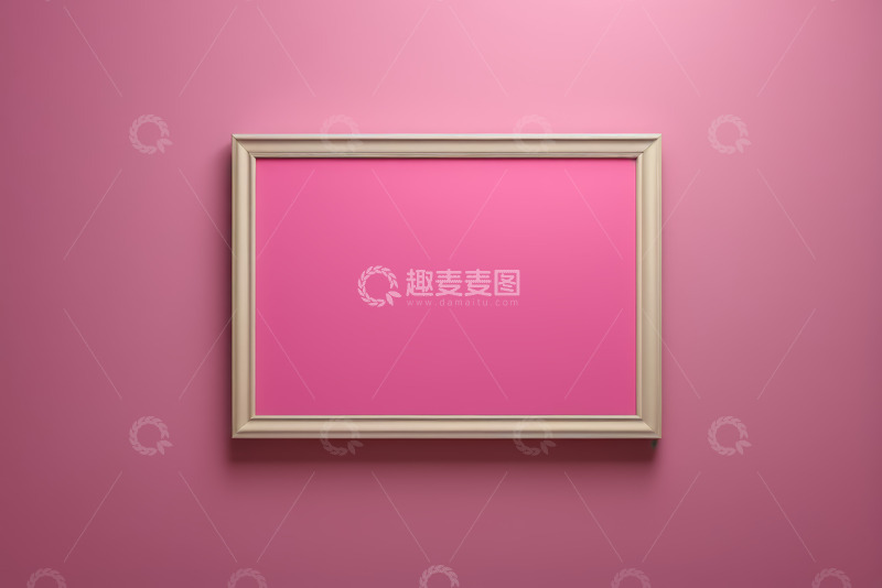 高清大图下载【趣麦麦图】粉色背景上的浅色画框