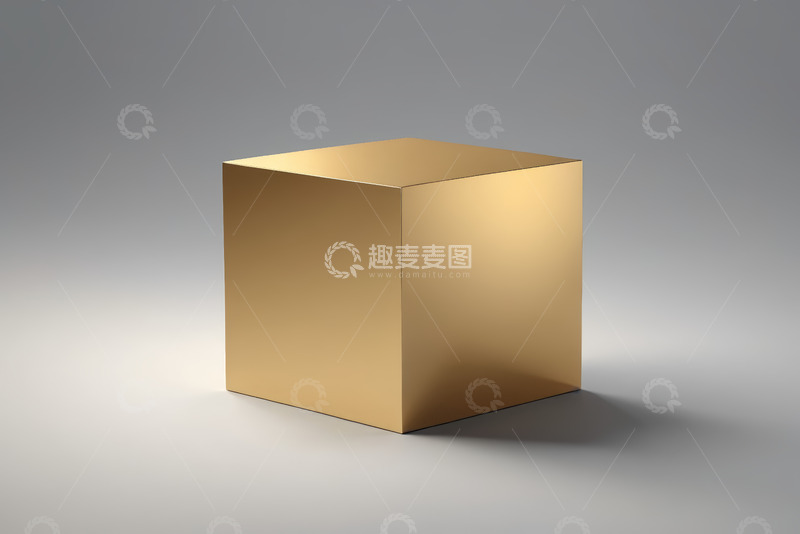 高清大图下载【趣麦麦图】金色立方体静物展示