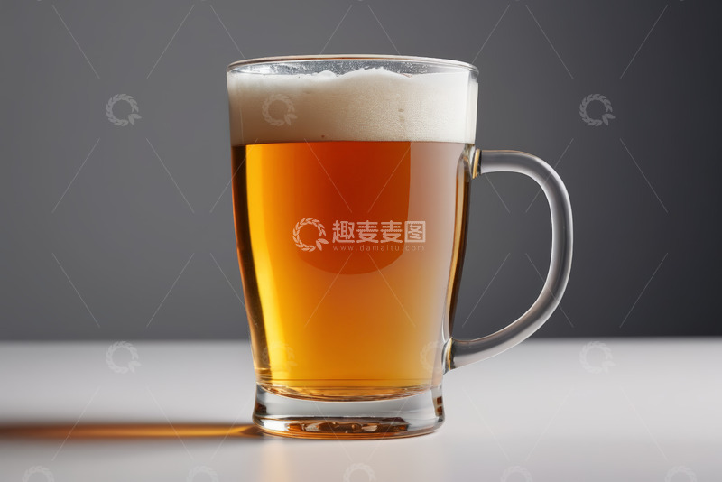 高清大图下载【趣麦麦图】玻璃杯中装满泡沫的啤酒