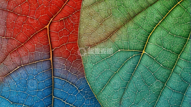 高清大图下载【趣麦麦图】彩色叶片纹理特写
