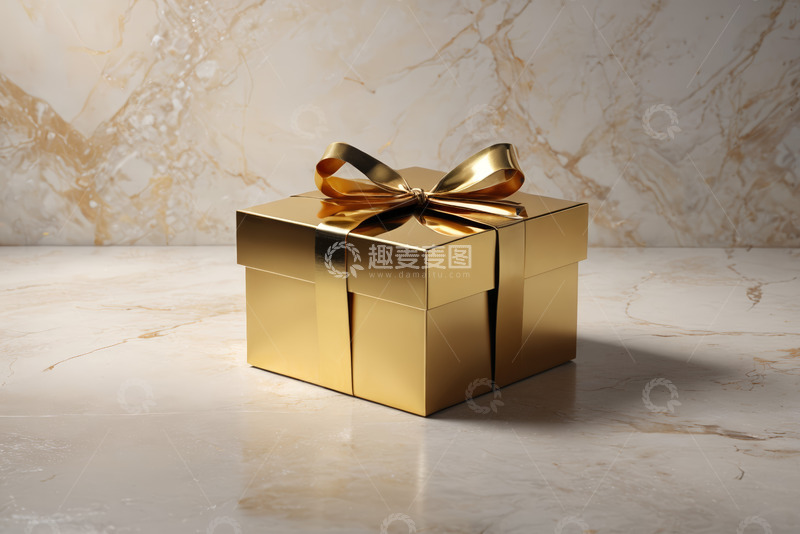 高清大图下载【趣麦麦图】金色礼盒特写