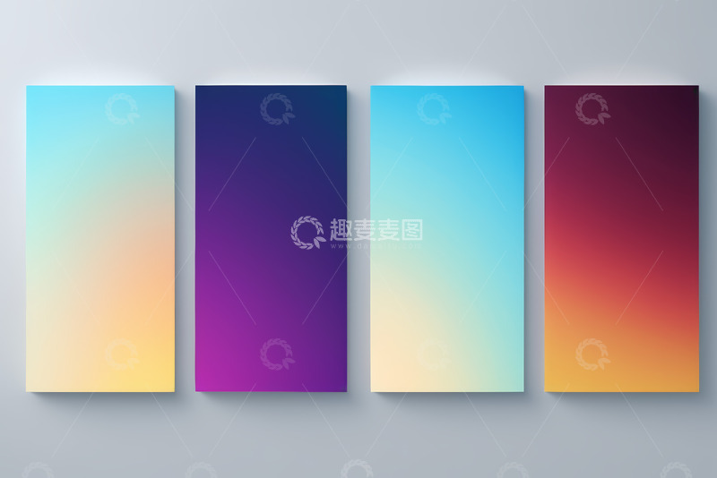 高清大图下载【趣麦麦图】四张渐变背景设计素材