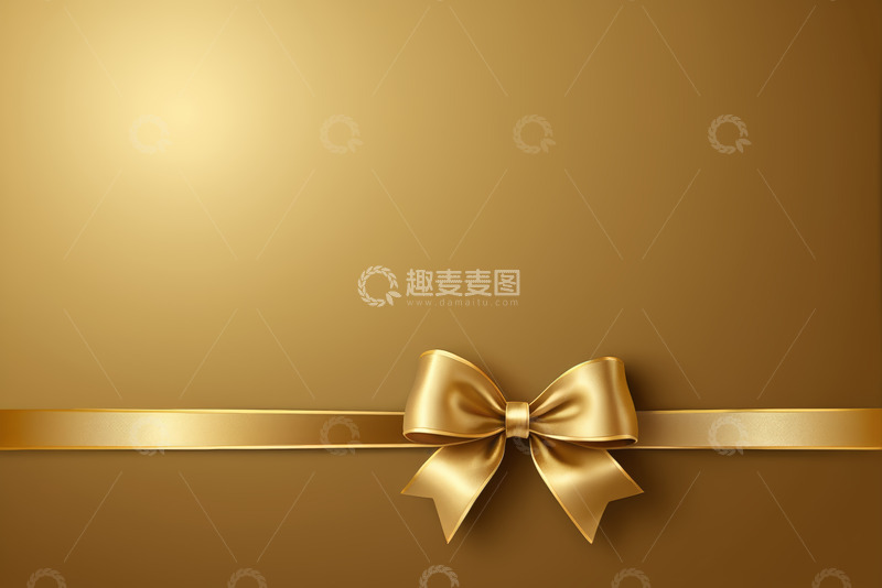 高清大图下载【趣麦麦图】金色蝴蝶结装饰背景素材