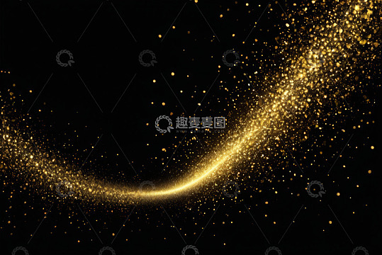黑色背景金色粒子流动效果