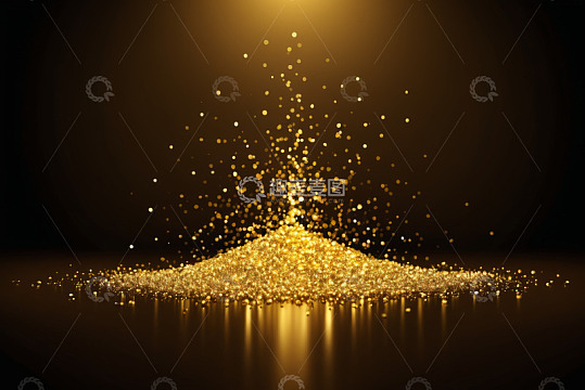 金色粒子汇聚闪光背景