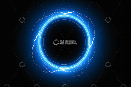 蓝色发光能量环背景图
