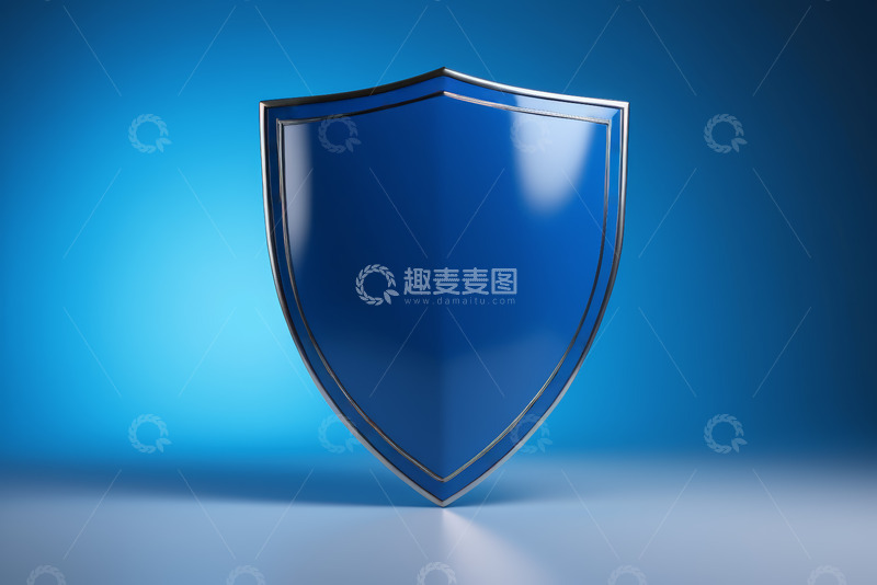 高清大图下载【趣麦麦图】蓝色盾牌安全保护图标
