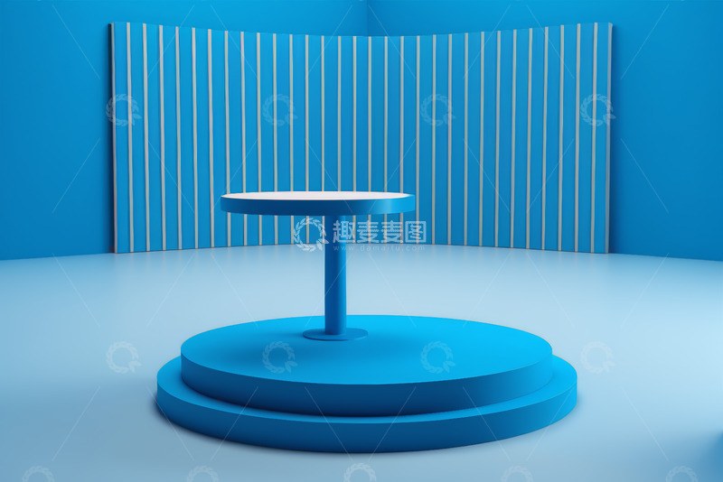高清大图下载【趣麦麦图】蓝色现代风格讲台展示台