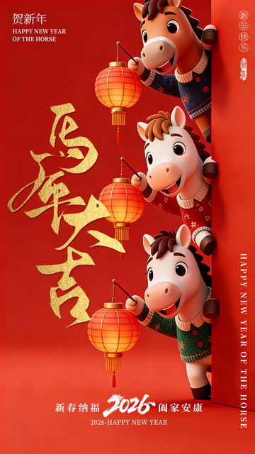 3D创意马年海报