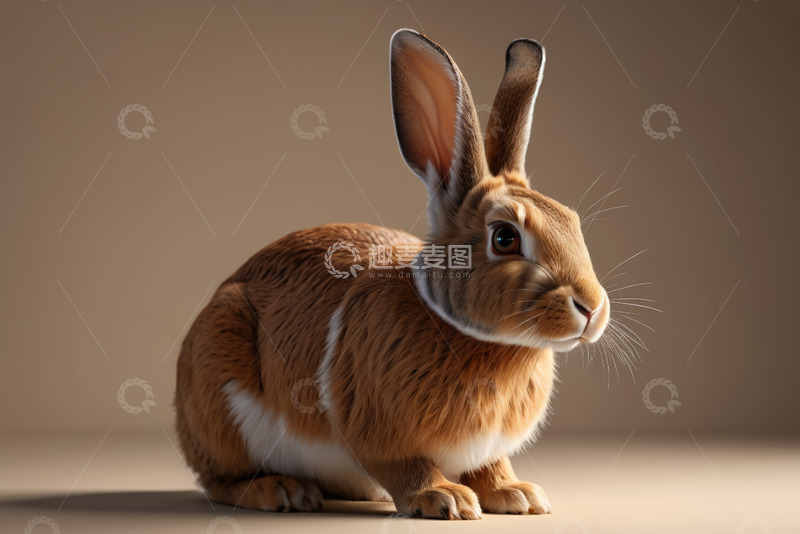 高清大图下载【趣麦麦图】特写棕色兔子宠物素材