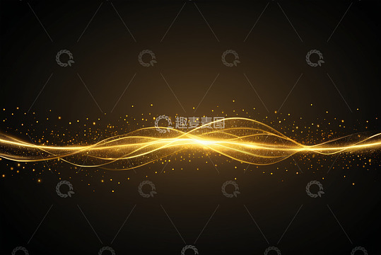 黑色背景金色光效线条画面