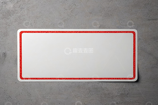 灰色背景白色带红边空白卡片