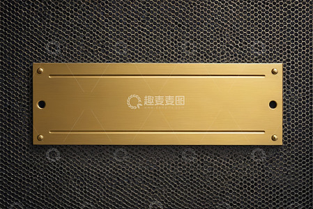 金属铭牌搭配黑色网格背景