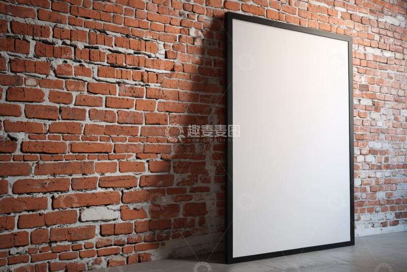 高清大图下载【趣麦麦图】砖墙旁的空白画框
