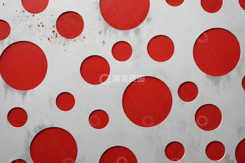 高清大图下载【趣麦麦图】红底白点抽象纹理背景