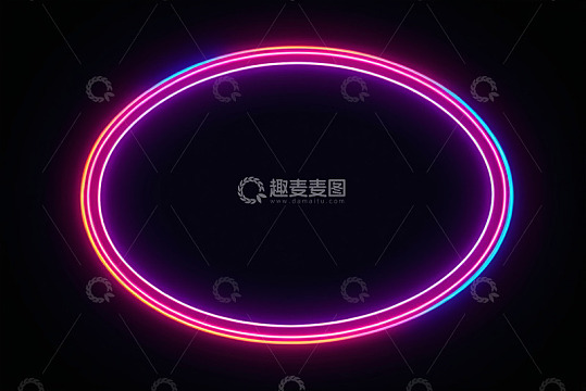 黑色背景霓虹光圈素材