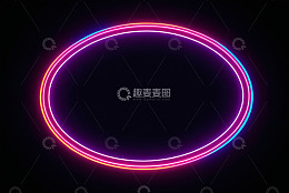 黑色背景霓虹光圈素材