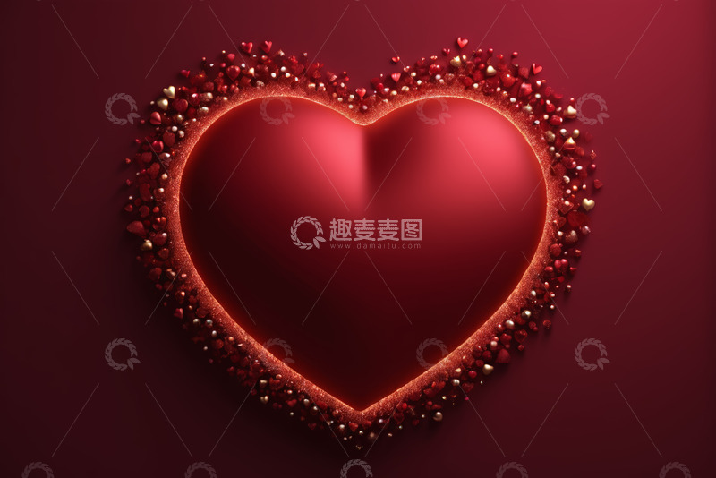 高清大图下载【趣麦麦图】红色心形浪漫背景素材