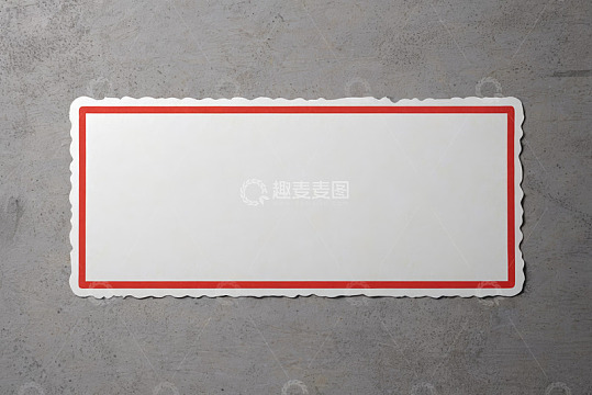 灰色背景空白带红框异形纸张