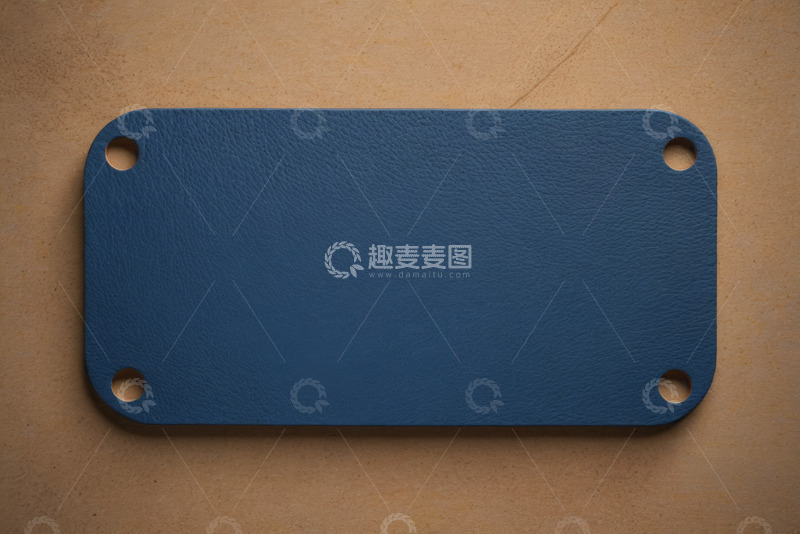 高清大图下载【趣麦麦图】蓝色皮革物件俯拍特写