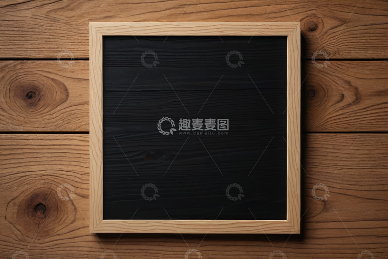 高清大图下载【趣麦麦图】木质背景上的木框黑底画面