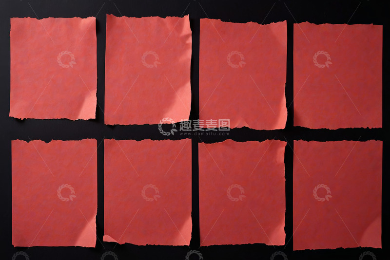 高清大图下载【趣麦麦图】红色褶皱纸张背景素材